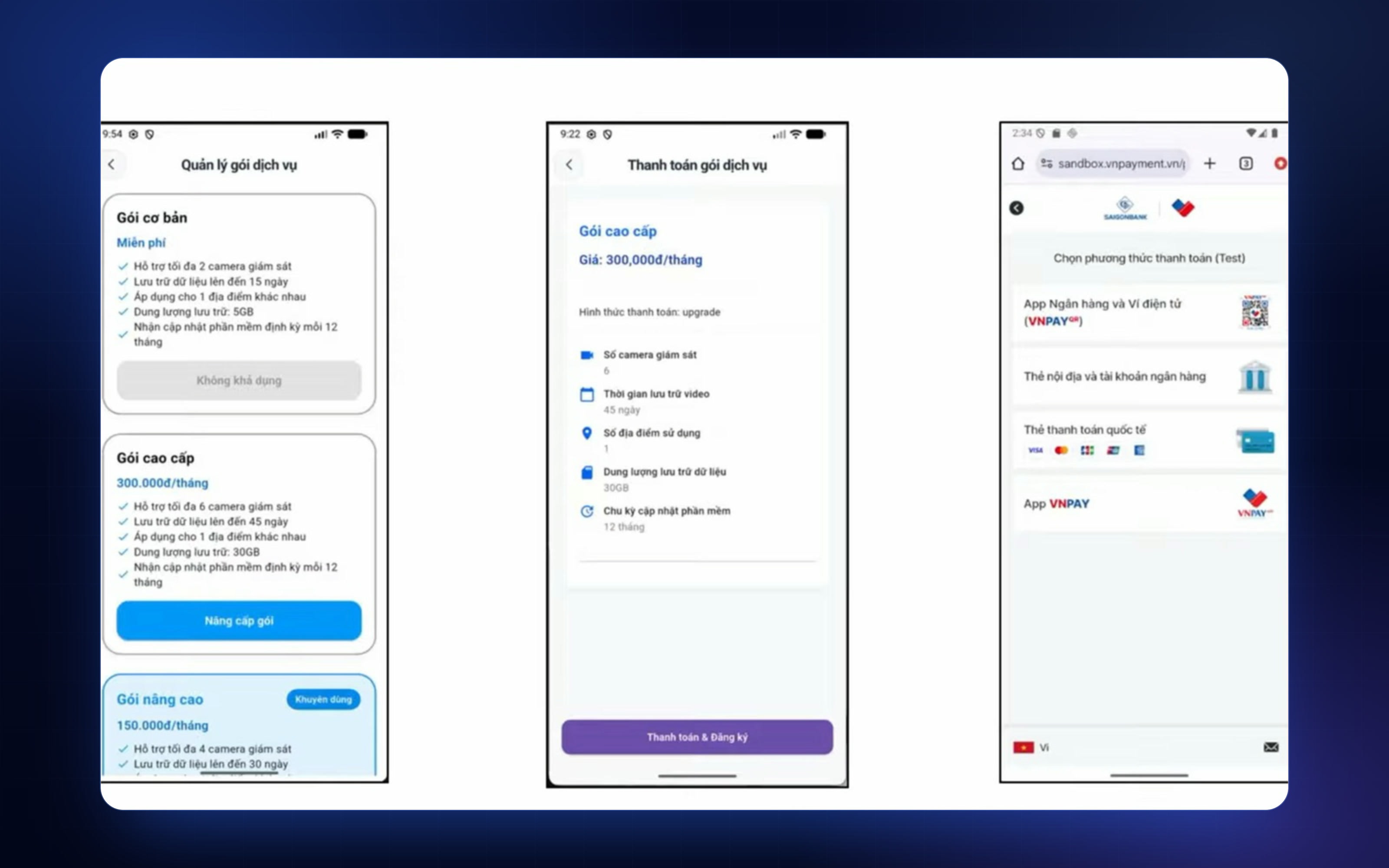 Screenshot of the subscription plans screen in the mobile app