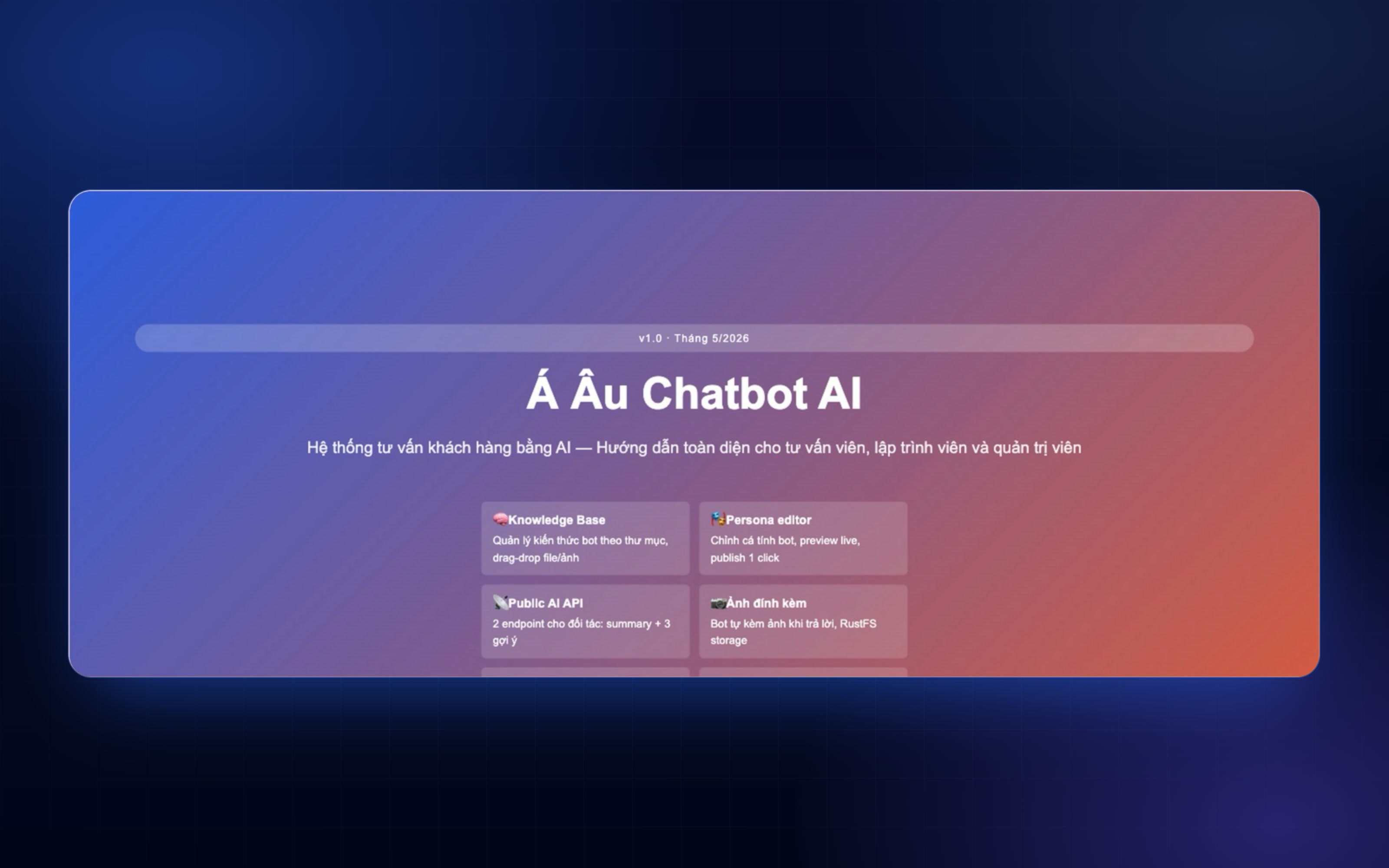 Screenshot of the system overview dashboard for the admissions chatbot